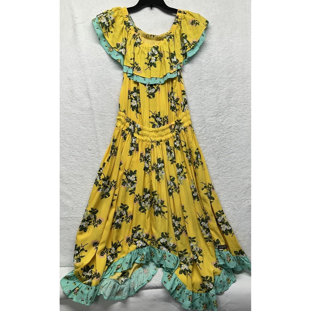 Matilda Jane Womens Size S Yellow Sleeveless Hooked on a Feeling Floral Dress